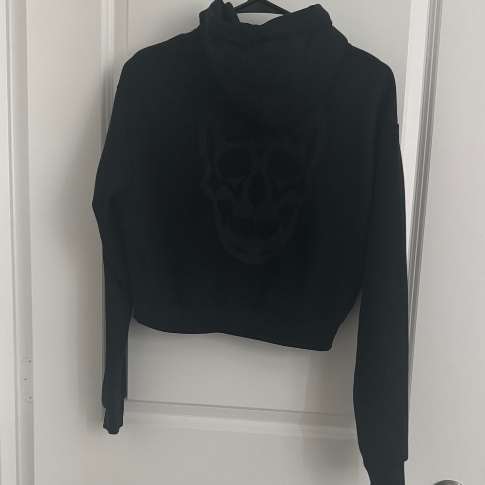 Black Skull Hoodie Sweater - Picture 2 of 5